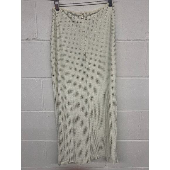 new nwt Weworewhat Sz M Crystal Embellished jewel Ruched White Midi Skirt - Picture 4 of 5